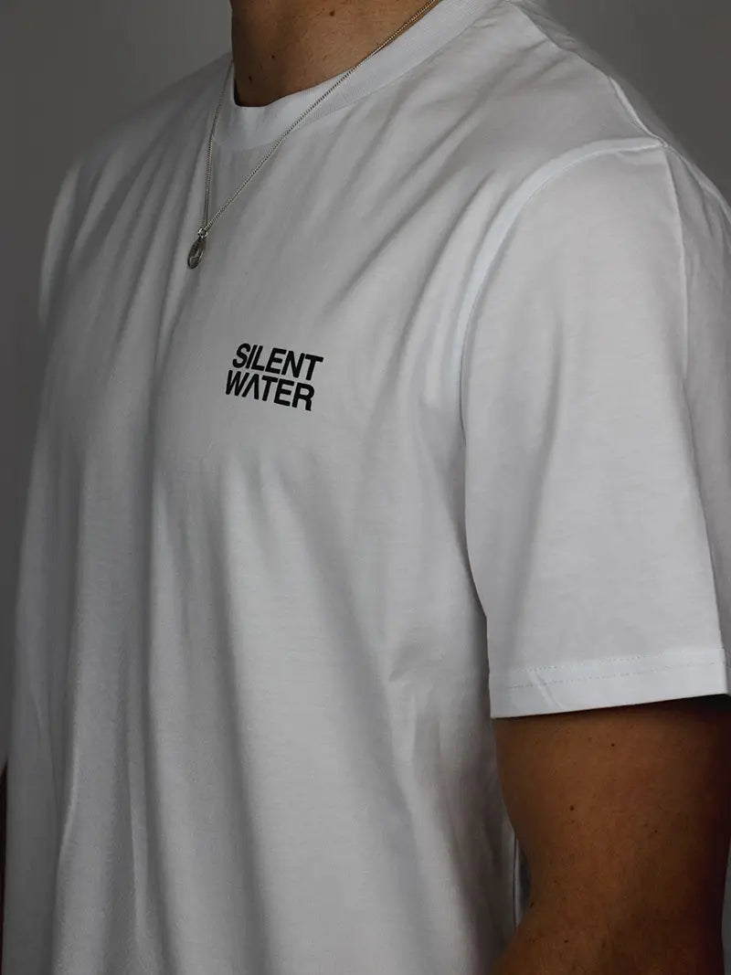 Weißes T-Shirt mit Logo SILENT WATER