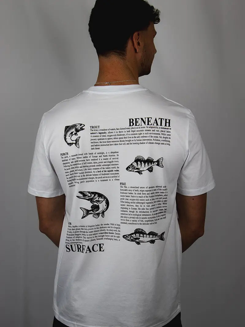 Mann mit weißem T-Shirt Rückseite
